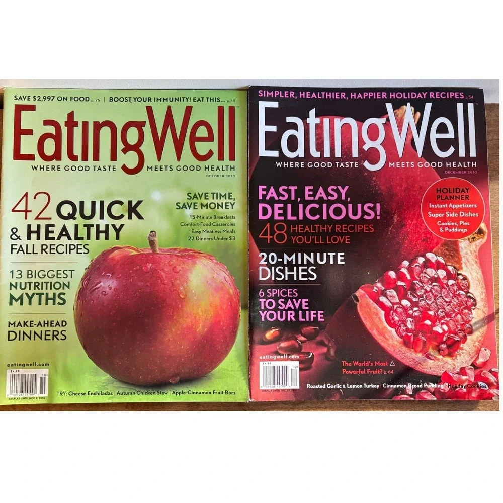 Eating Well Magazine 2010 Lot of 6 Issues Healthy Recipes Nutrition‎ Cooking